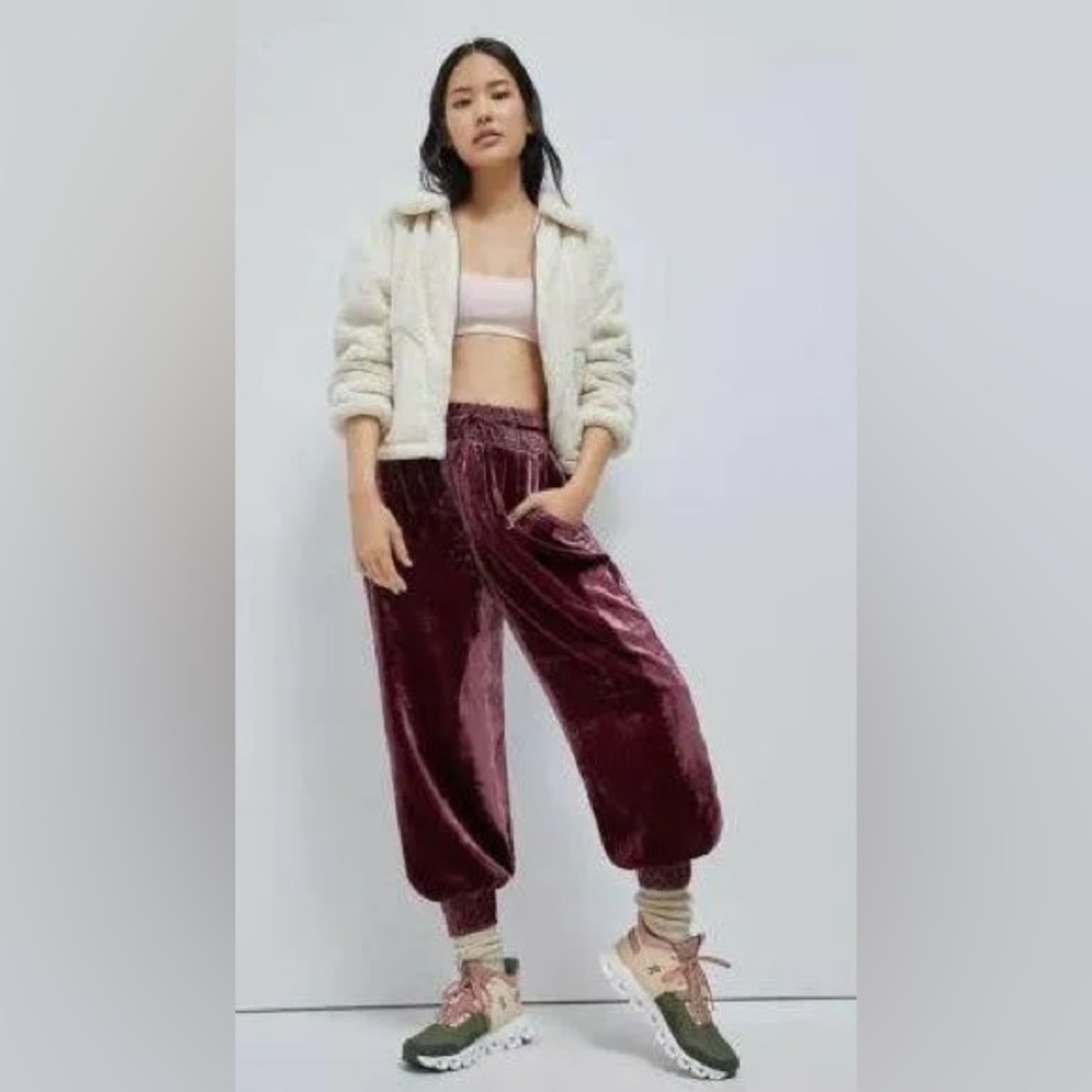 Anthropologie Gloria Velvet Jogger Harem Pants